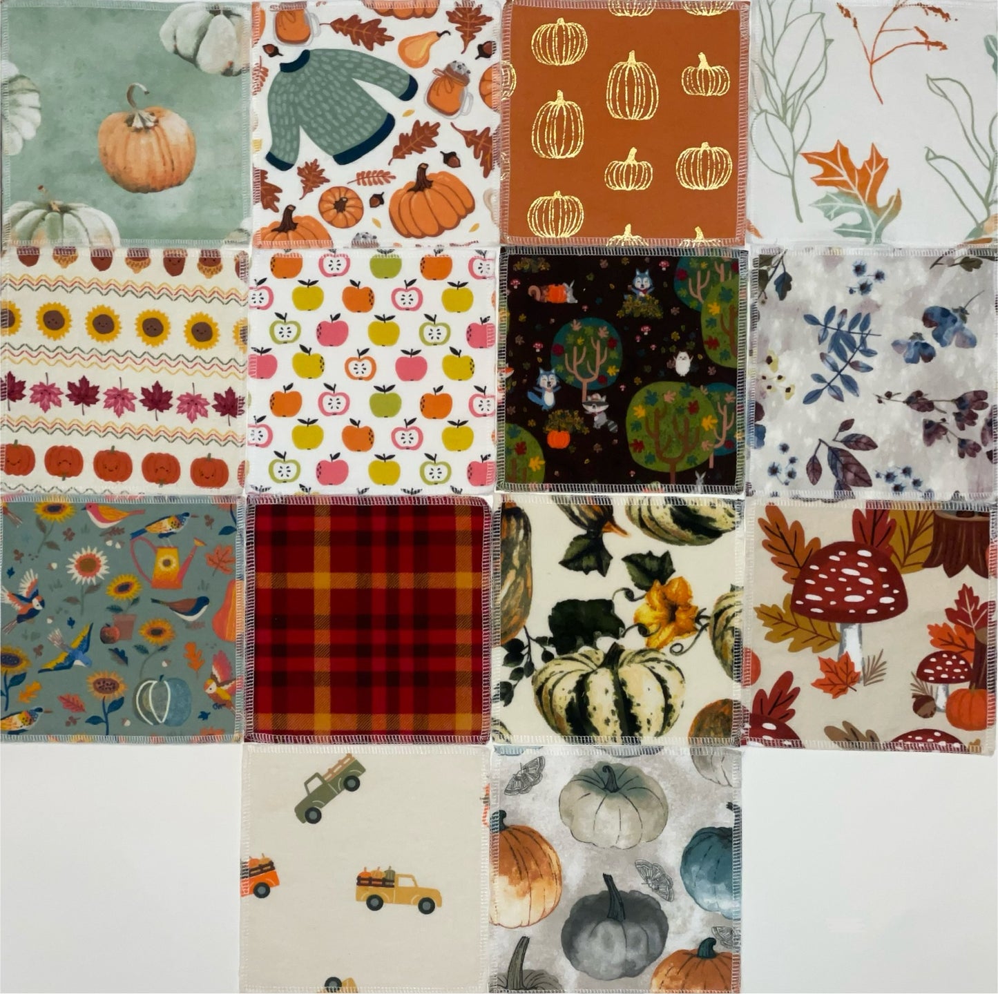 Fall/Halloween Reusable Wipes - Variety Packs - 7x7 in
