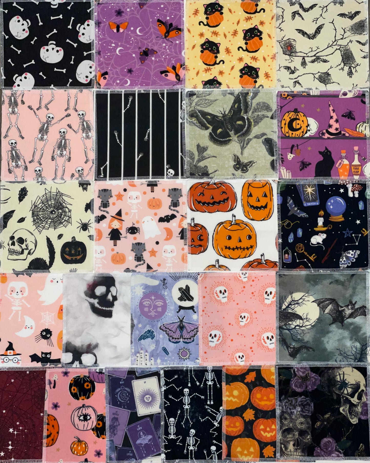 Fall/Halloween Reusable Wipes - Variety Packs - 7x7 in