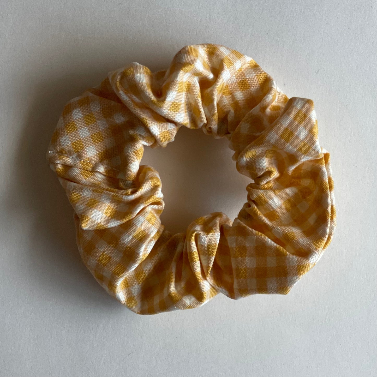 Yellow Gingham Scrunchie