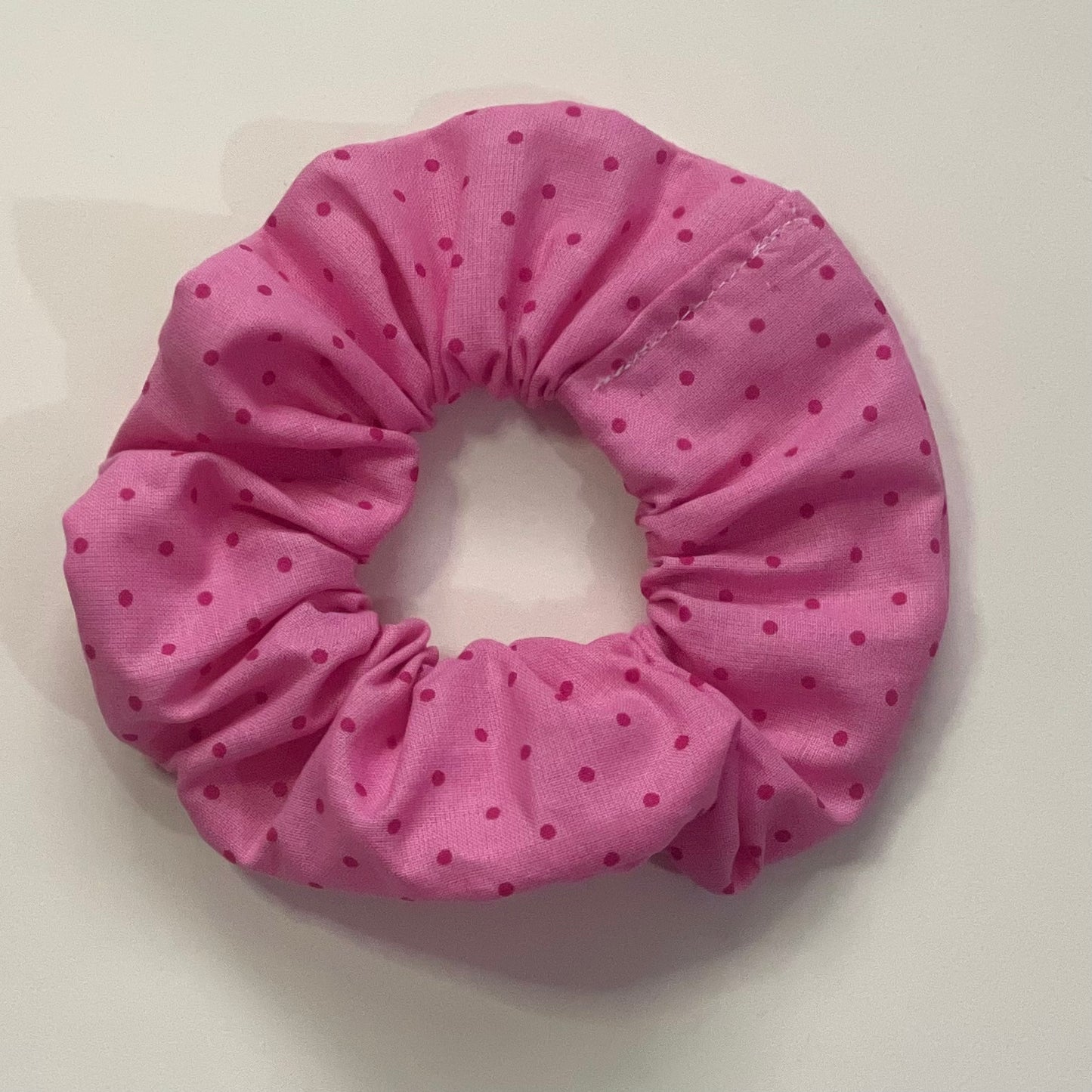 Pink Polka Dot Scrunchie