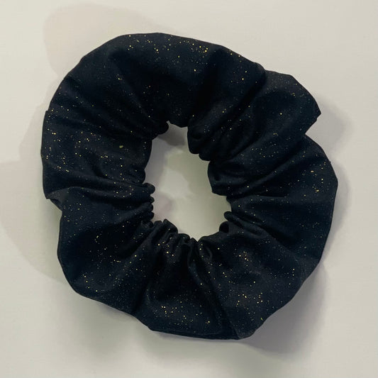 Black with Gold Glitter Scrunchie