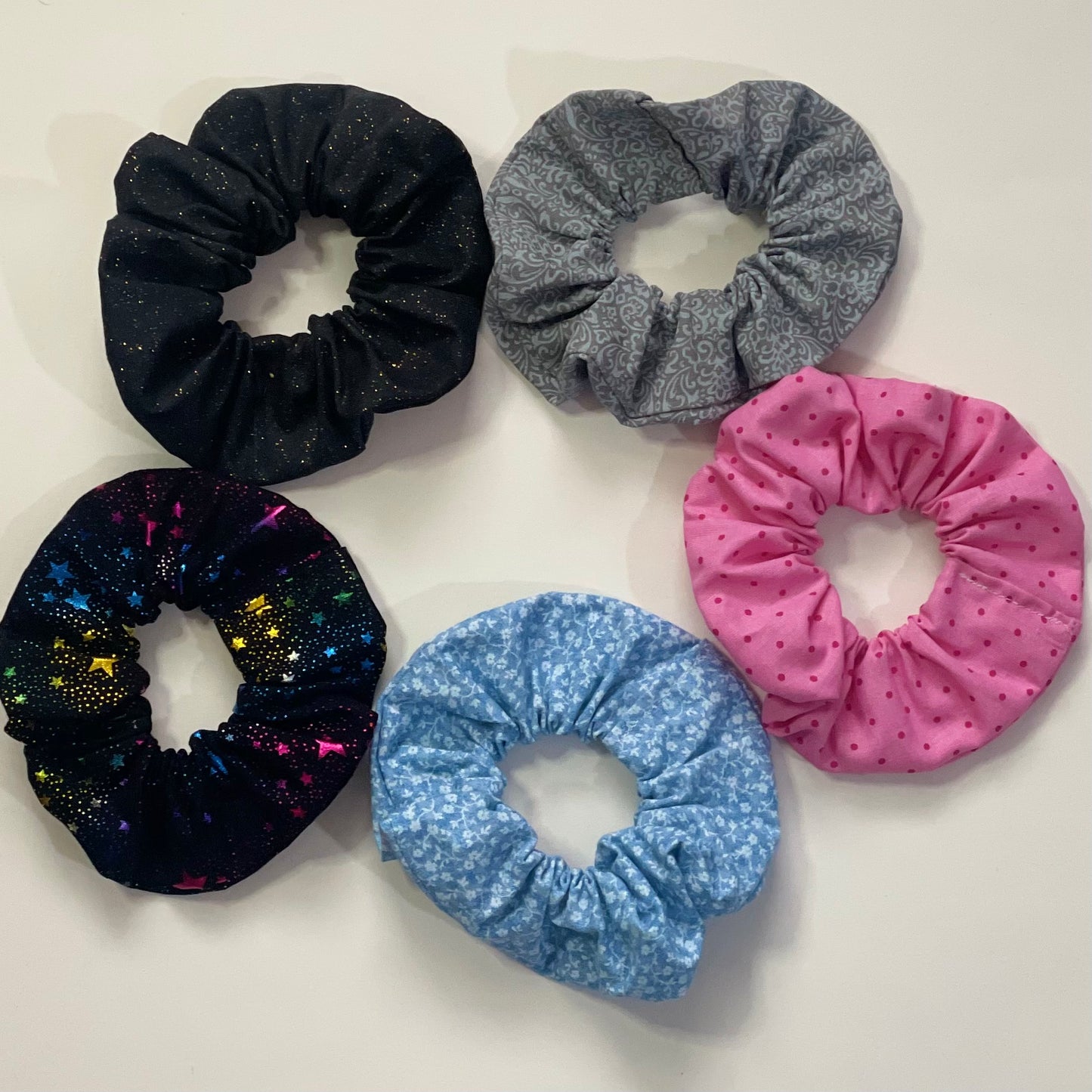 Black with Gold Glitter Scrunchie
