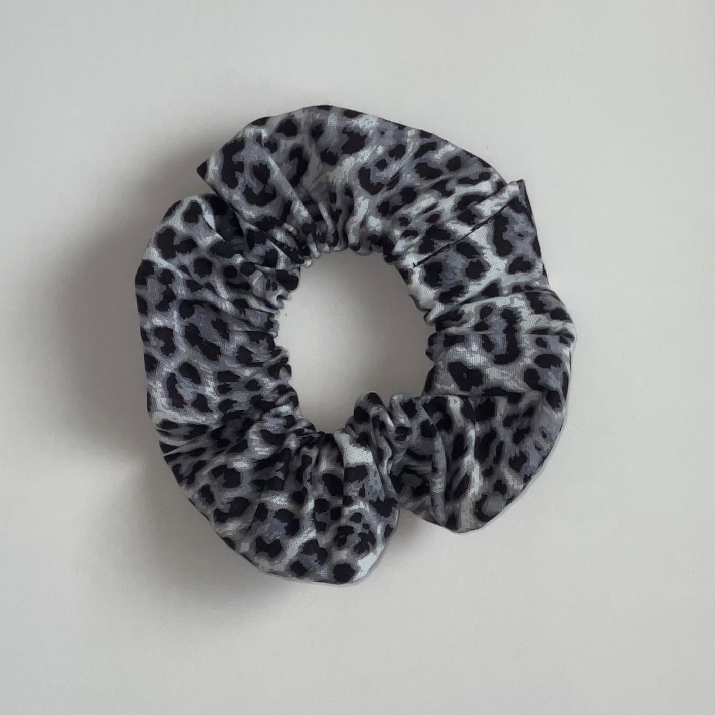 Grey Leopard Scrunchie